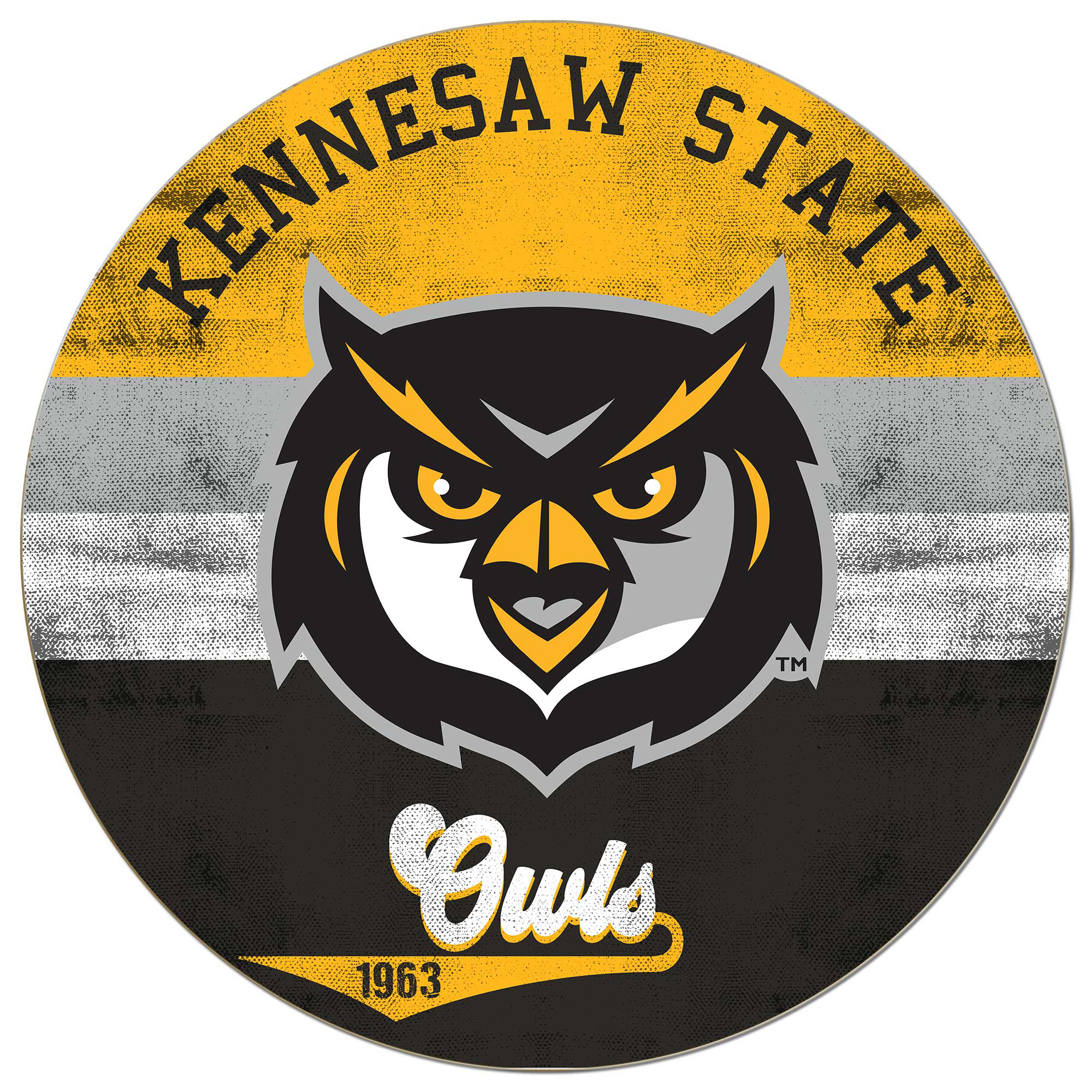Kennesaw State Owls 20'' x 20'' Retro Logo Circle Sign