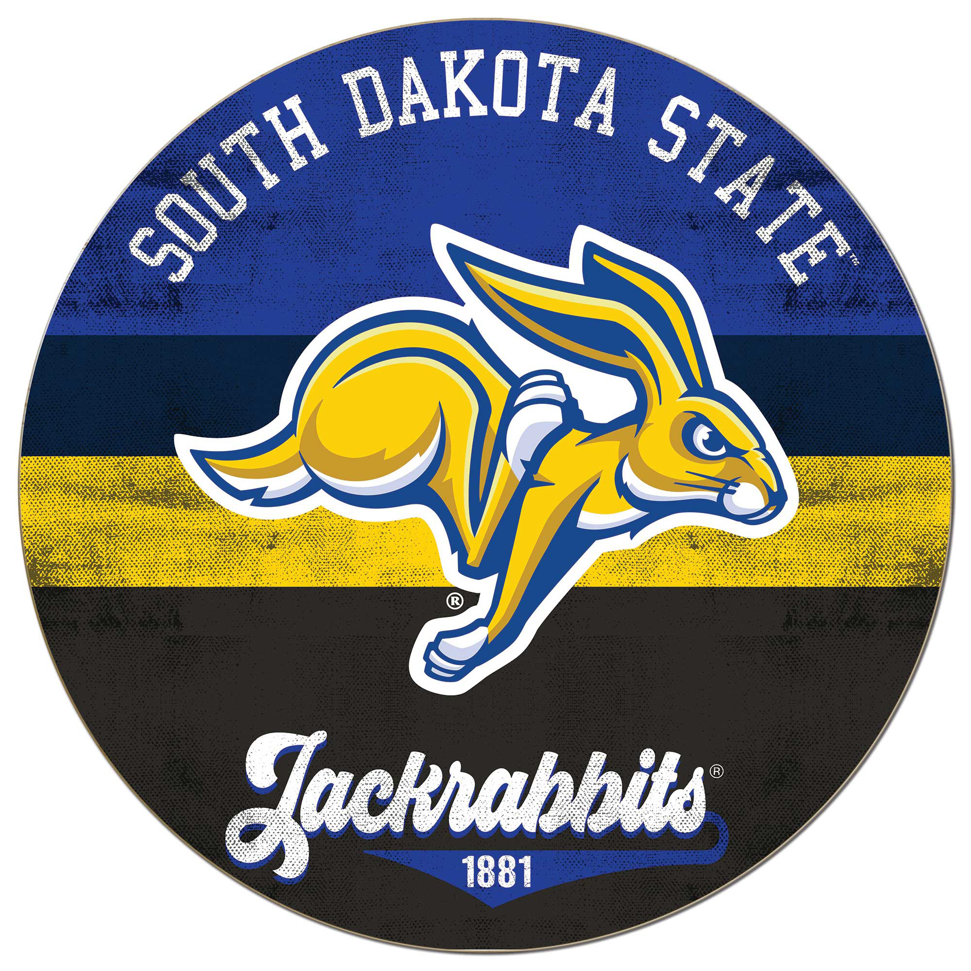 South Dakota State Jackrabbits 20'' x 20'' Retro Logo Circle Sign