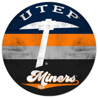 UTEP Miners 20'' x 20'' Retro Logo Circle Sign