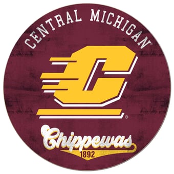 Central Michigan Chippewas 20'' x 20'' Retro Logo Circle Sign