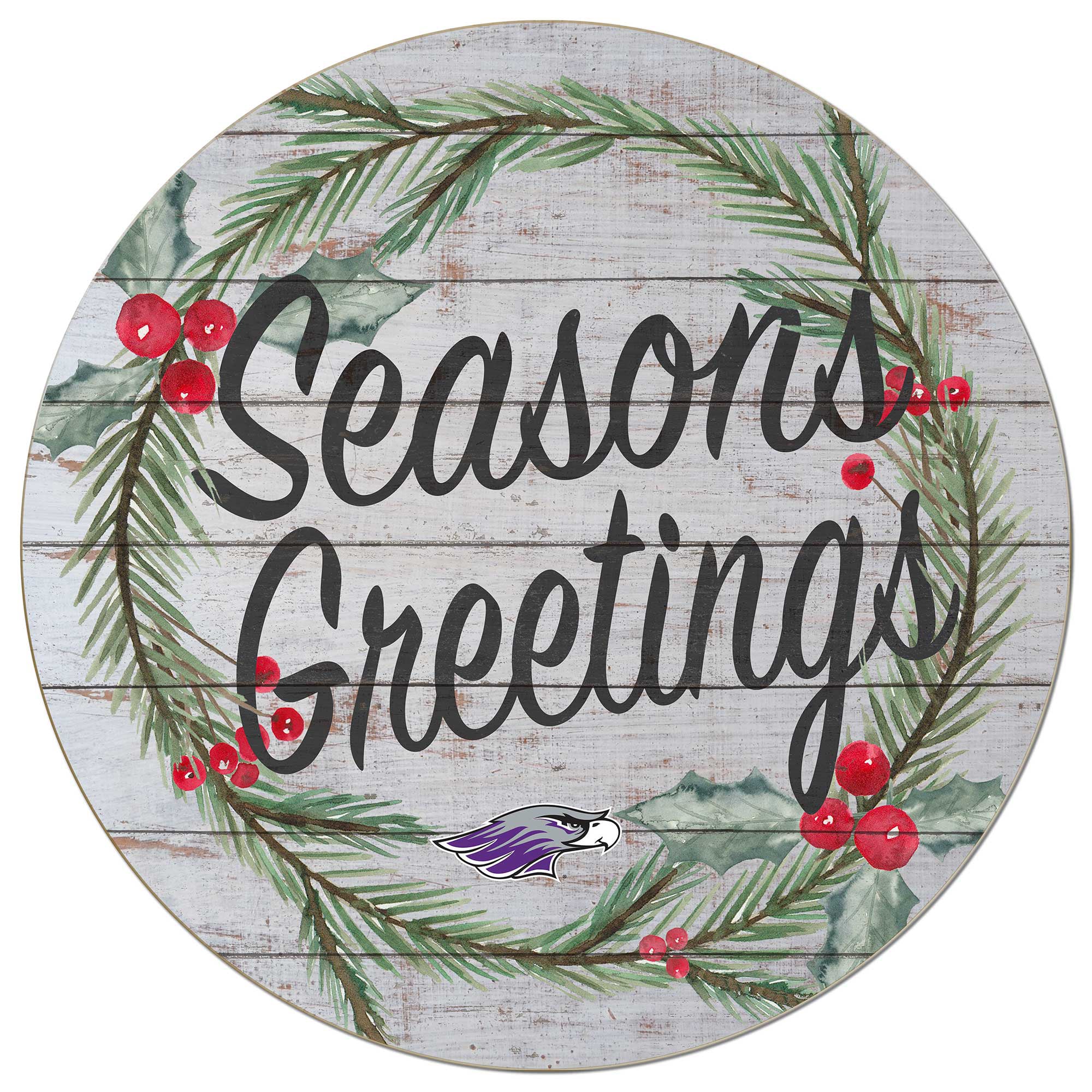 Wisconsin-Whitewater Warhawks 20'' x 20'' Season's Greetings Circle