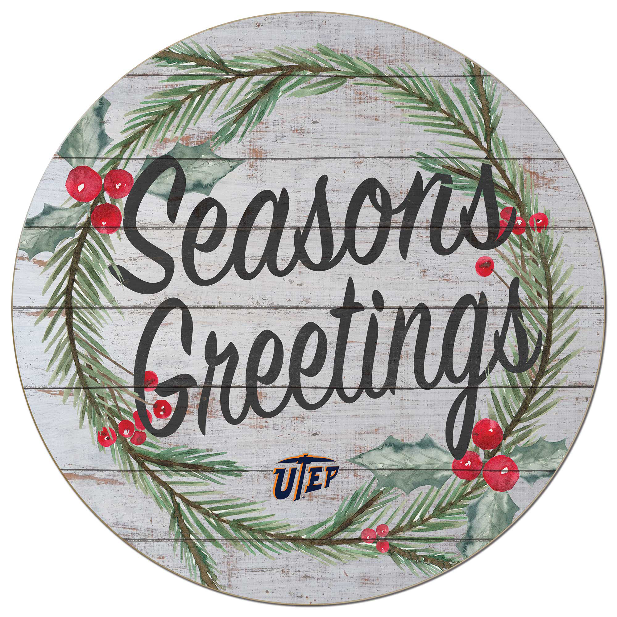 UTEP Miners 20'' x 20'' Season's Greetings Circle
