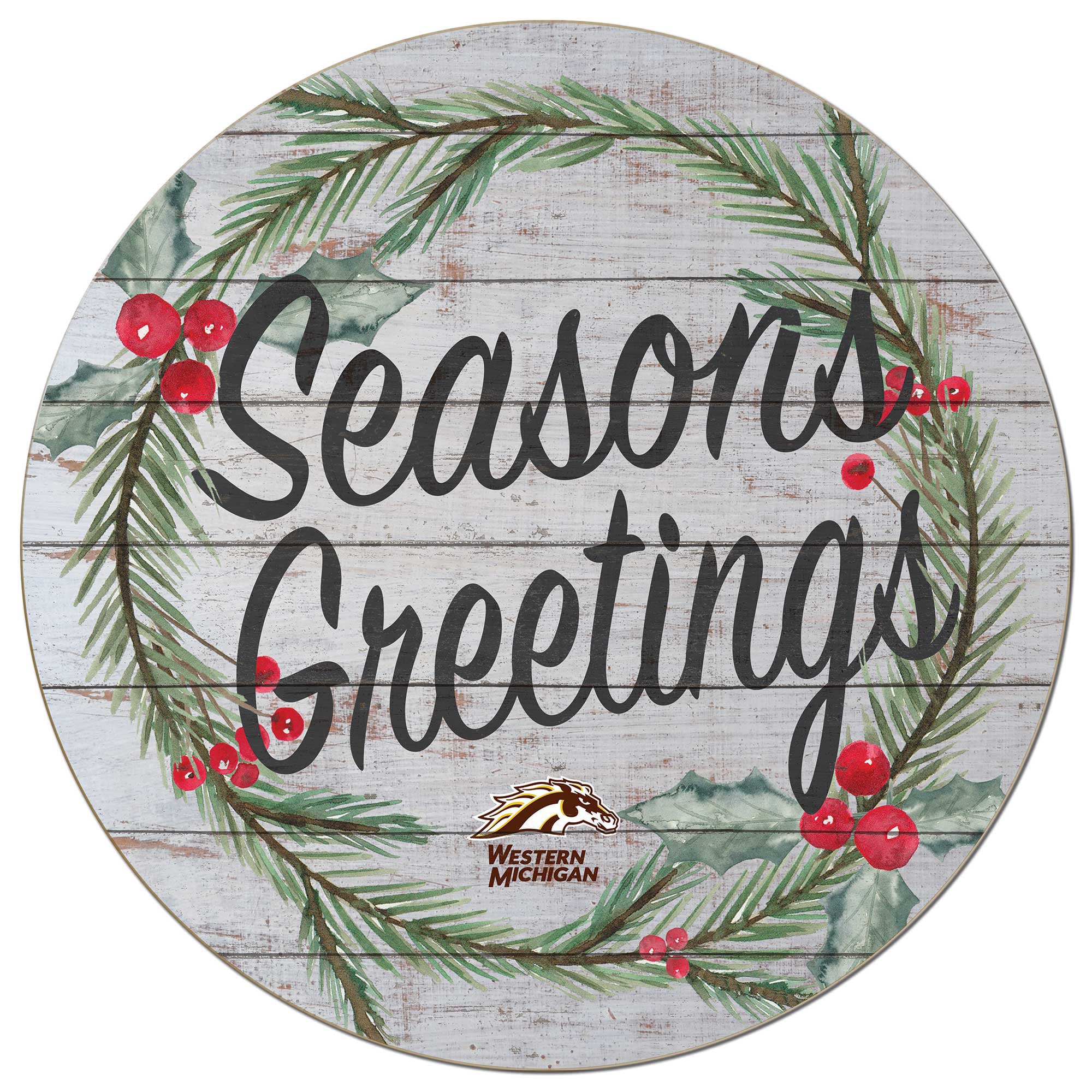 Western Michigan Broncos 20'' x 20'' Season's Greetings Circle