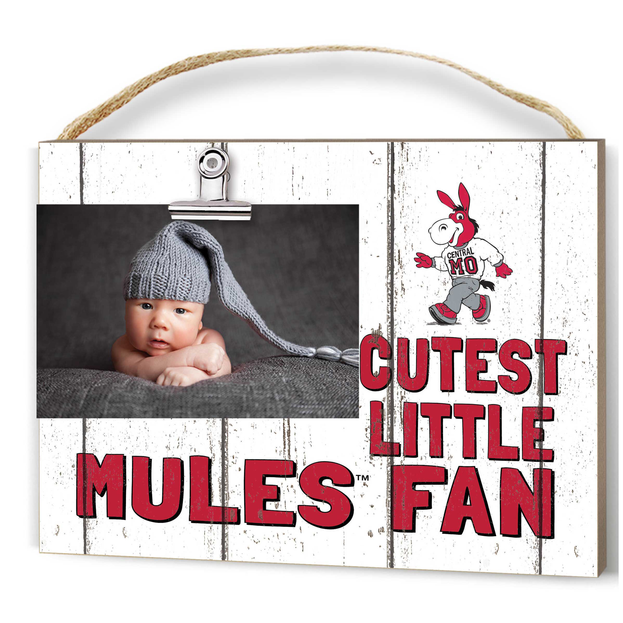 Central Missouri Mules 8'' x 10'' Cutest Little Fan Weathered Team Logo Clip Photo Frame