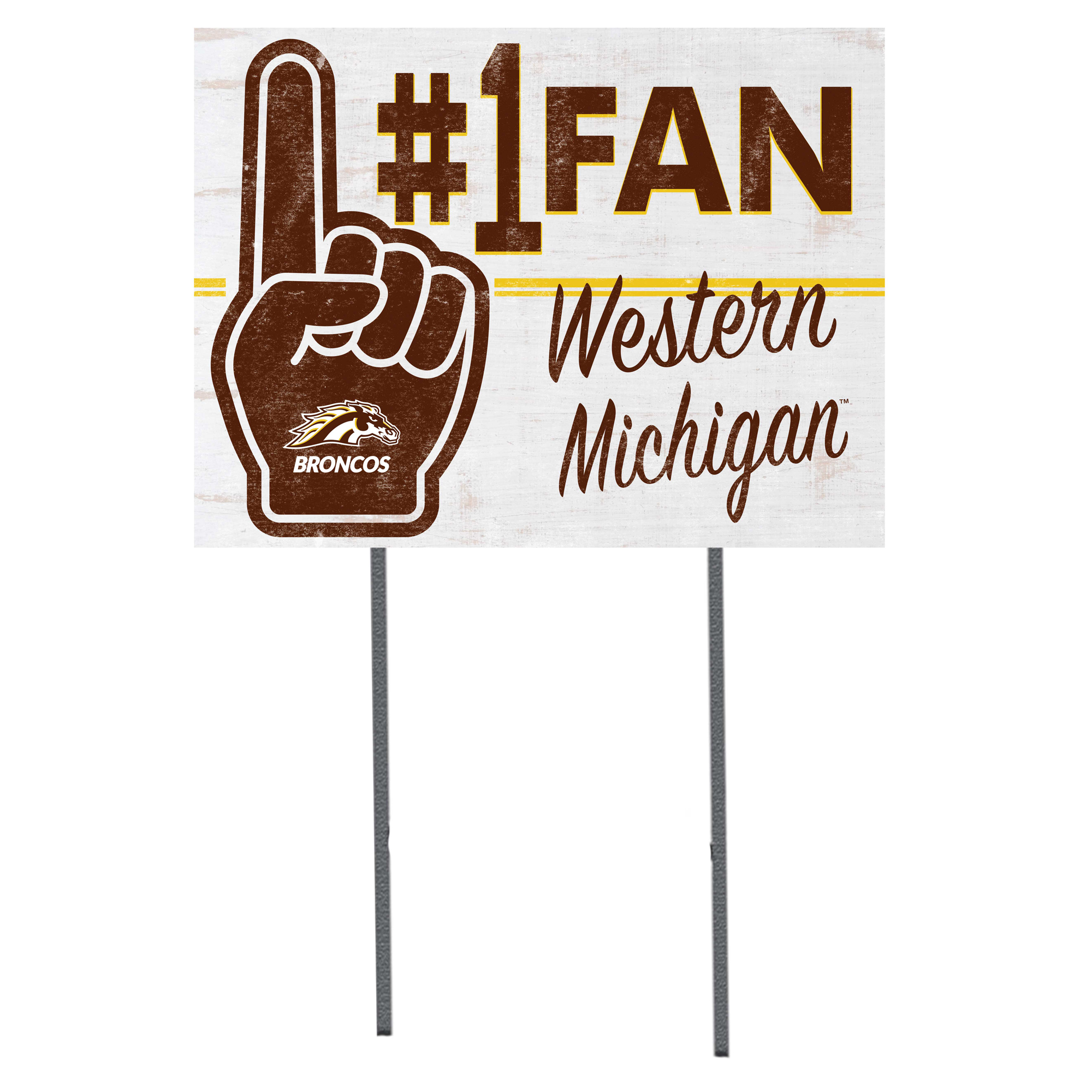 Western Michigan Broncos 18'' x 24'' #1 Fan Yard Sign