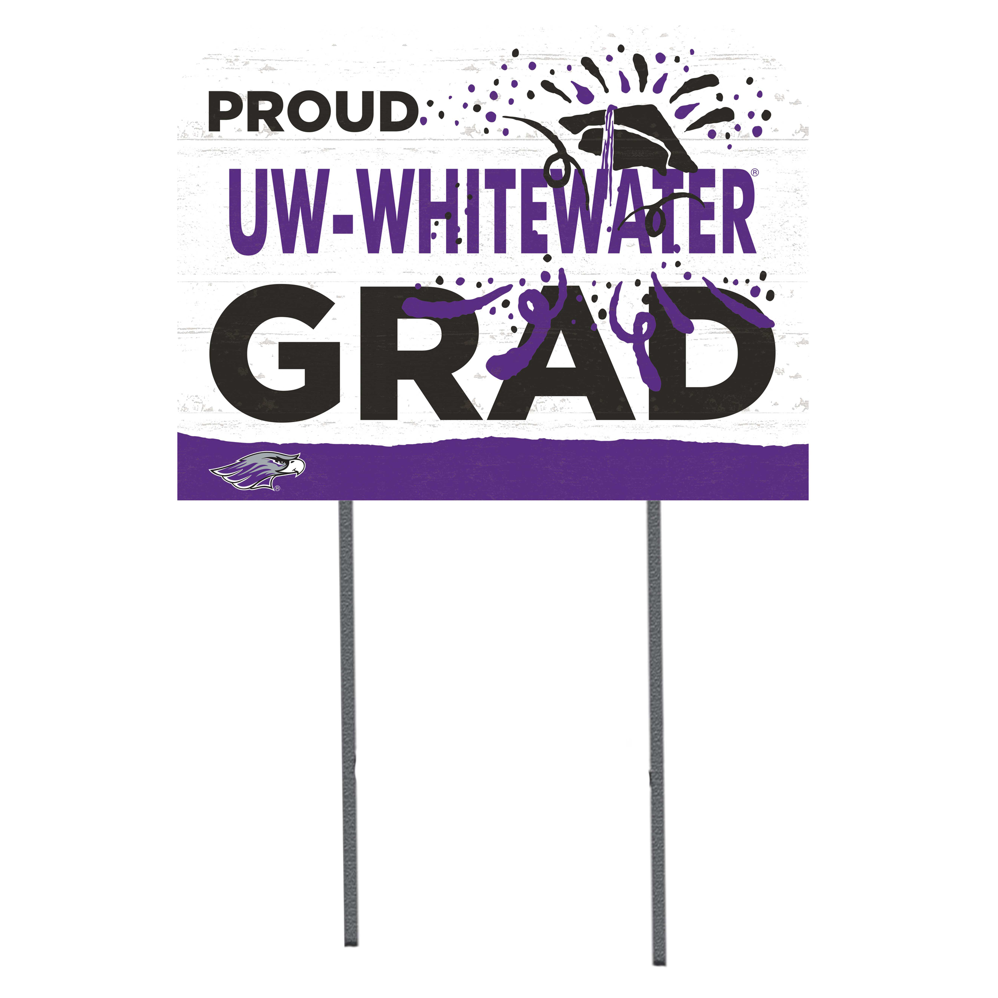 Wisconsin-Whitewater Warhawks 18'' x 24'' Proud Grad Yard Sign