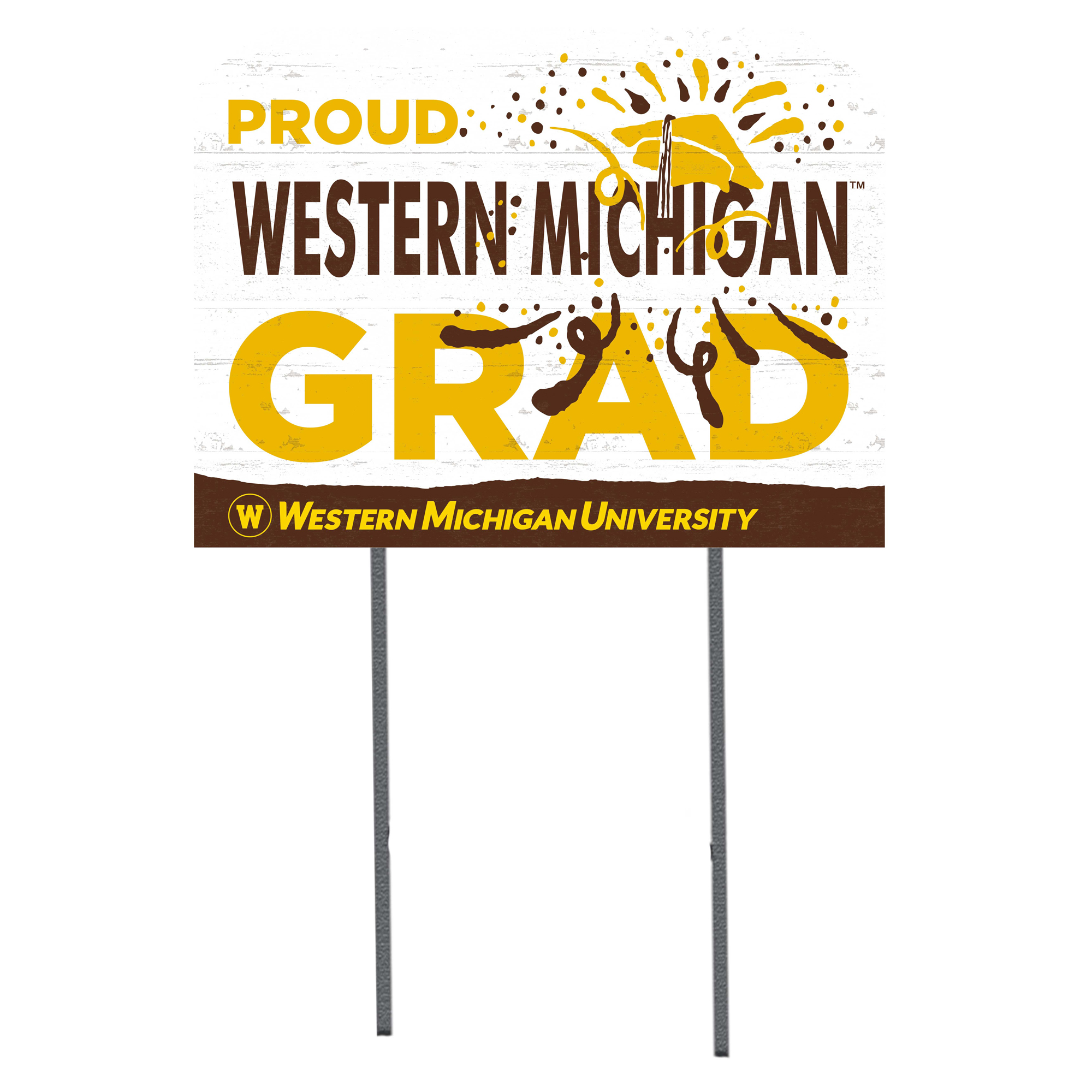 Western Michigan Broncos 18'' x 24'' Proud Grad Yard Sign