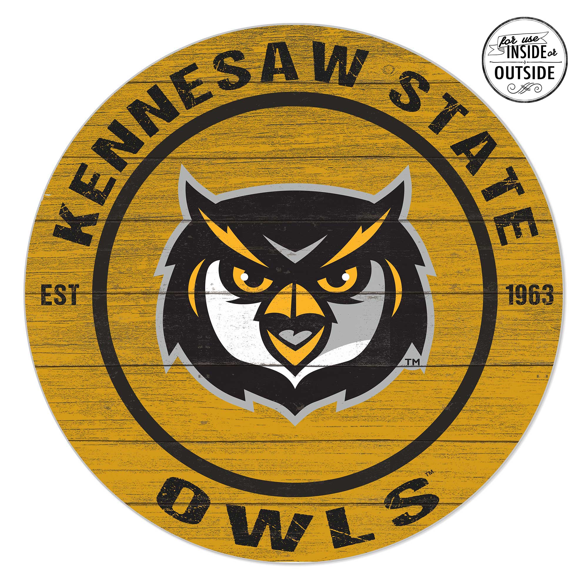 Kennesaw State Owls 20'' x 20'' Indoor/Outdoor Team Color Circle Sign