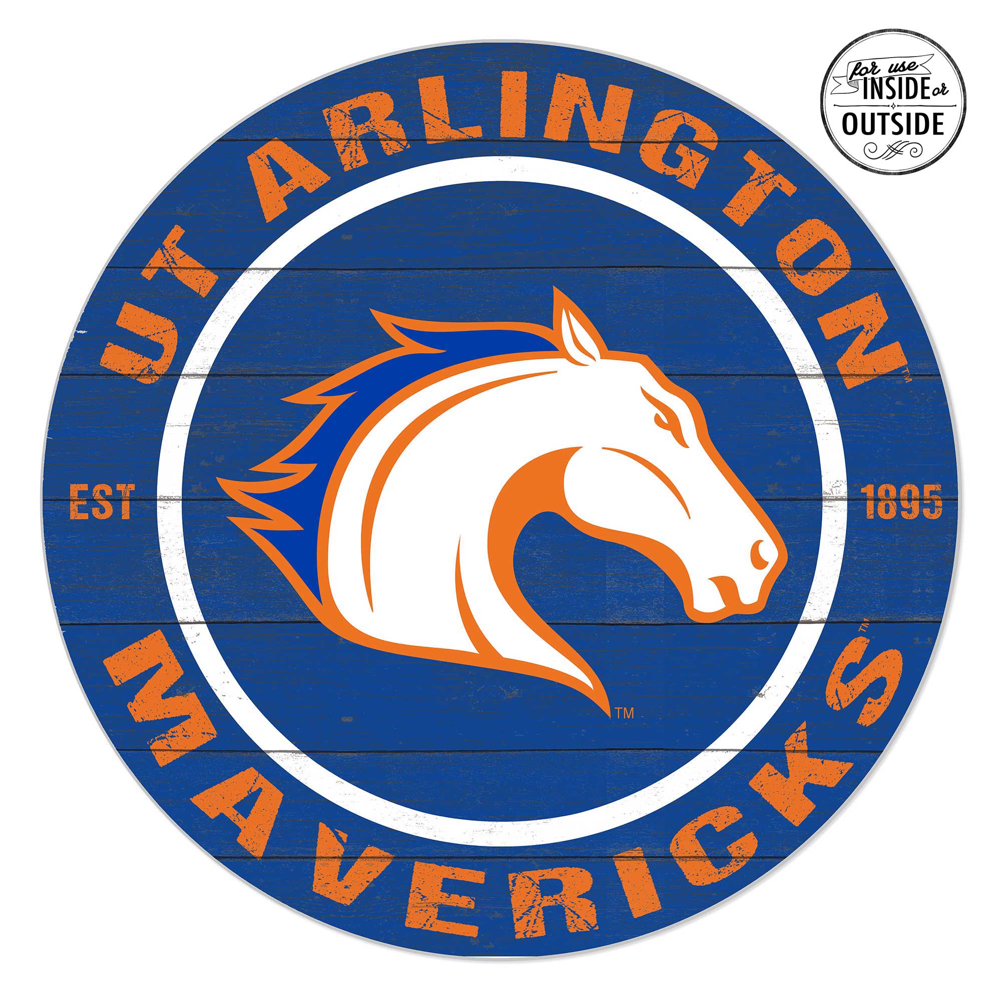 UT Arlington Mavericks 20'' x 20'' Indoor/Outdoor Team Color Circle Sign