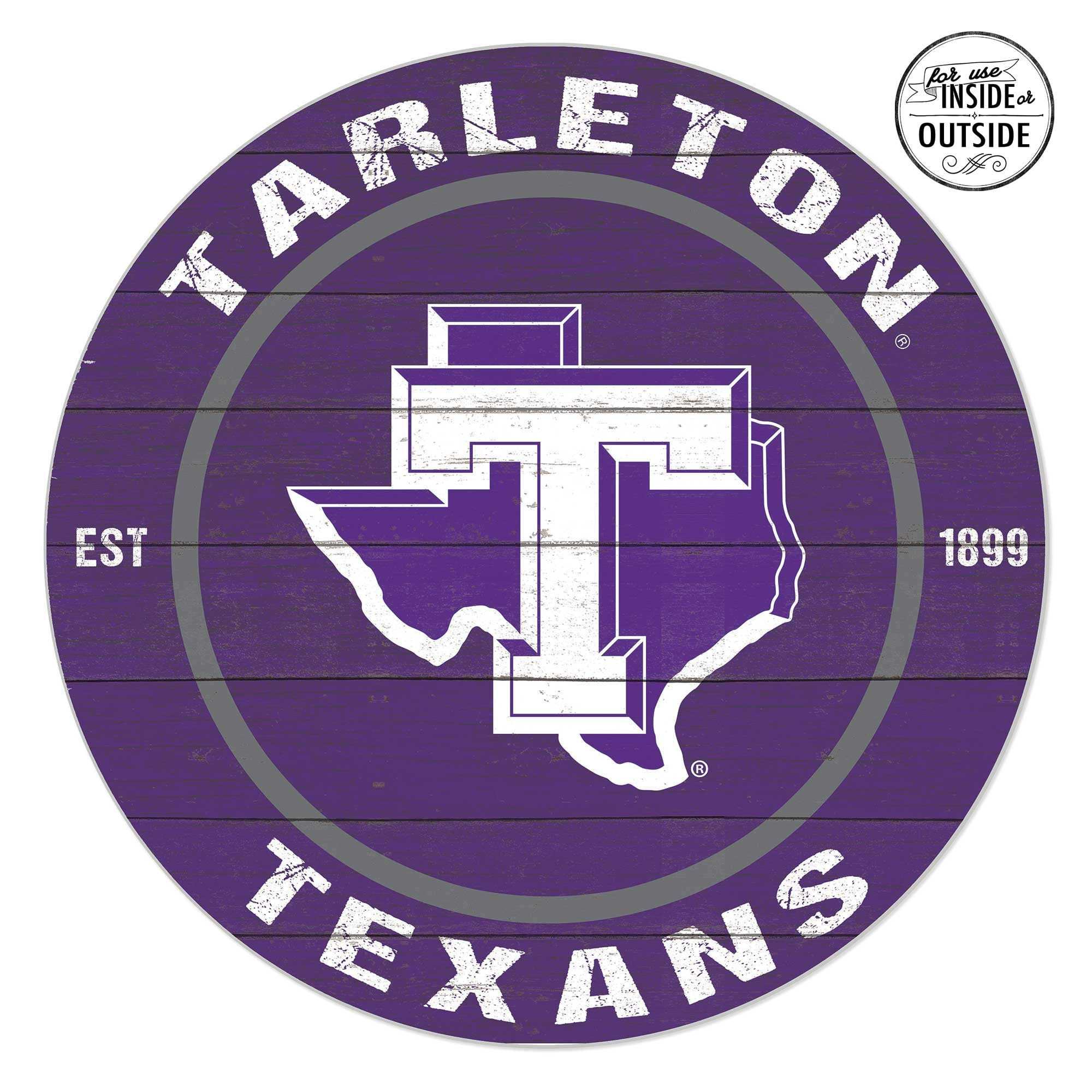 Tarleton State Texans 20'' x 20'' Indoor/Outdoor Team Color Circle Sign