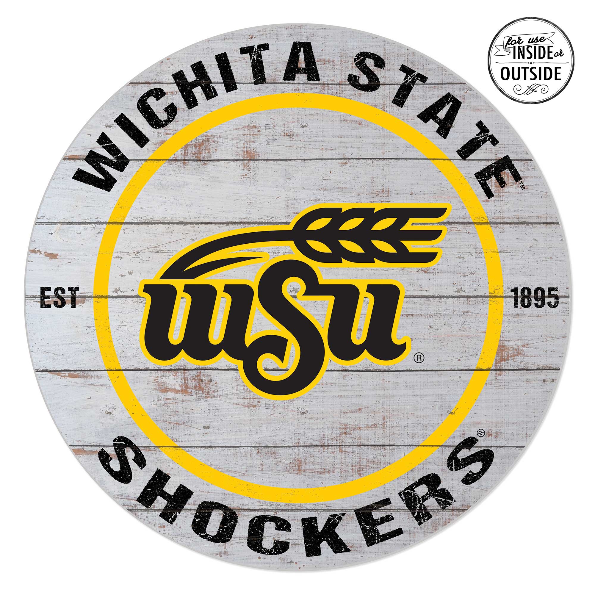 Wichita State Shockers 20'' x 20'' Indoor/Outdoor Weathered Circle Sign