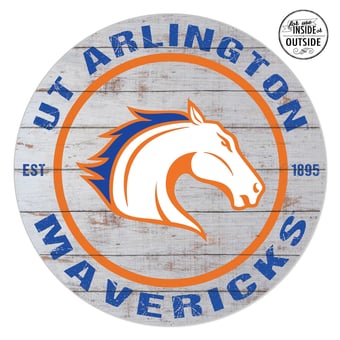 UT Arlington Mavericks 20'' x 20'' Indoor/Outdoor Weathered Circle Sign