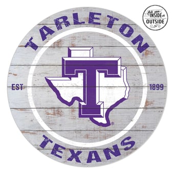 Tarleton State Texans 20'' x 20'' Indoor/Outdoor Weathered Circle Sign