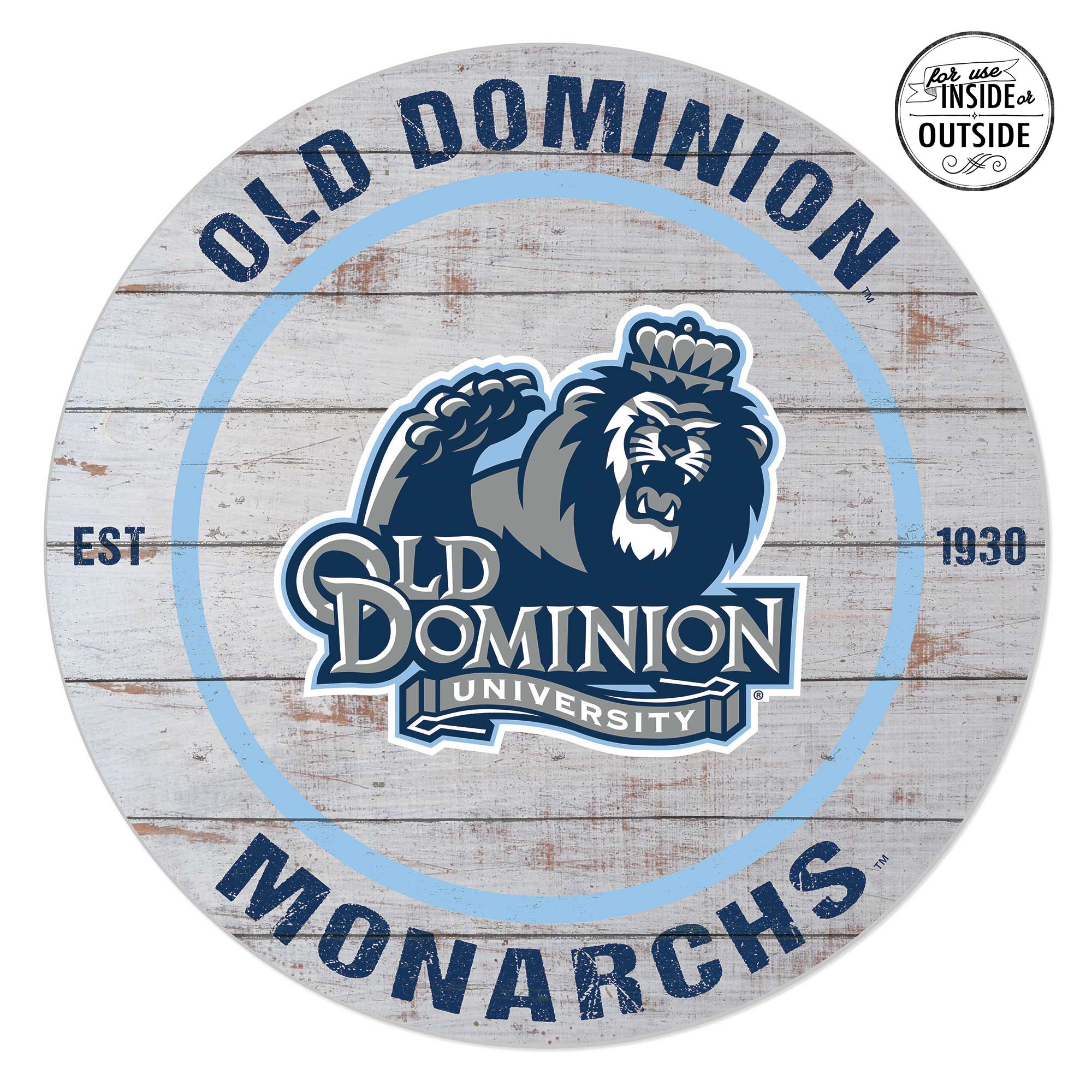 Old Dominion Monarchs 20'' x 20'' Indoor/Outdoor Weathered Circle Sign