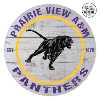 Prairie View A&M Panthers 20'' x 20'' Indoor/Outdoor Weathered Circle Sign