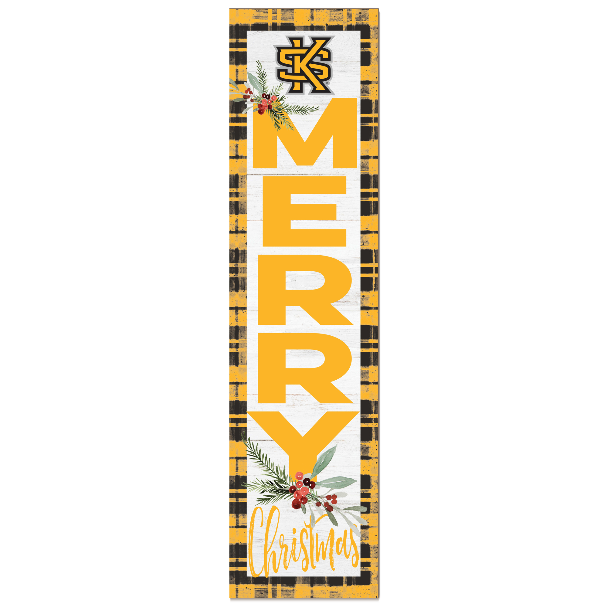 Kennesaw State Owls 12'' x 48'' Outdoor Merry Christmas Leaner