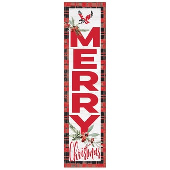 Eastern Washington Eagles 12'' x 48'' Outdoor Merry Christmas Leaner