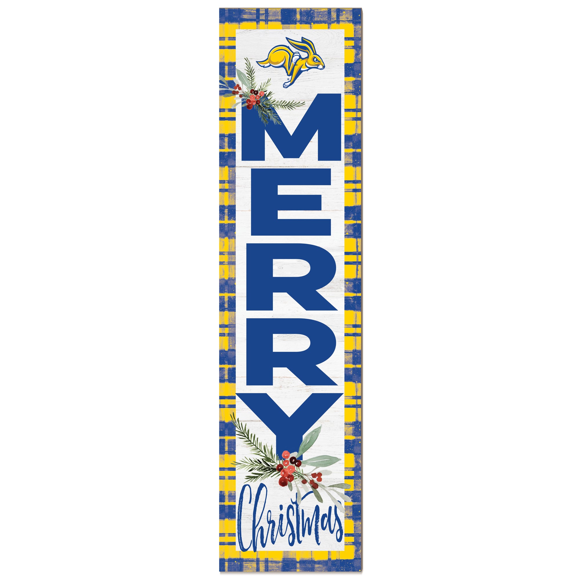 South Dakota State Jackrabbits 12'' x 48'' Outdoor Merry Christmas Leaner
