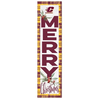 Central Michigan Chippewas 12'' x 48'' Outdoor Merry Christmas Leaner