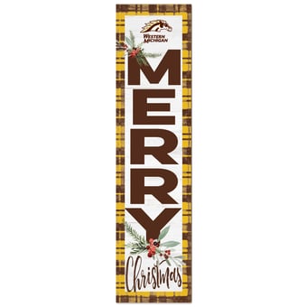Western Michigan Broncos 12'' x 48'' Outdoor Merry Christmas Leaner