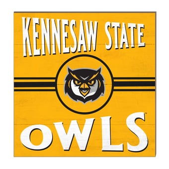 Kennesaw State Owls 10'' x 10'' Retro Team Sign
