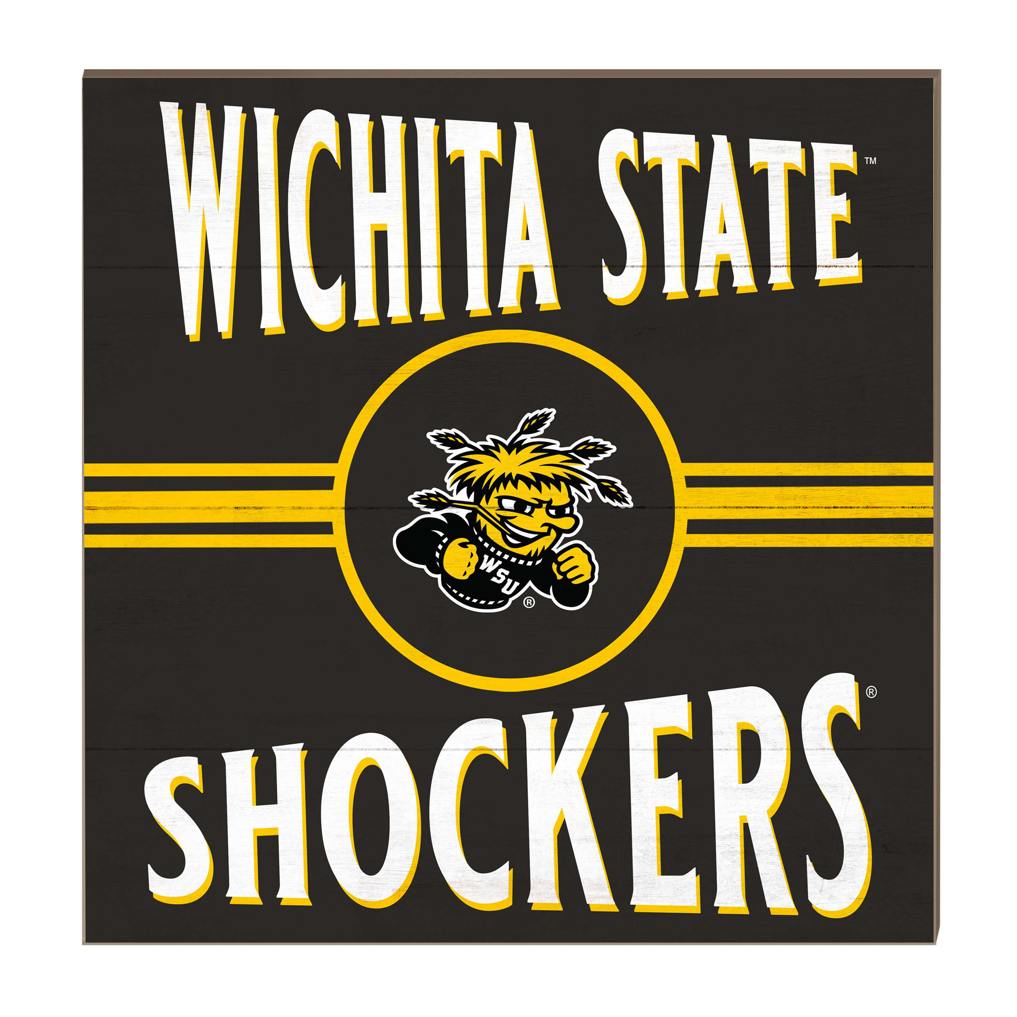 Wichita State Shockers 10'' x 10'' Retro Team Sign