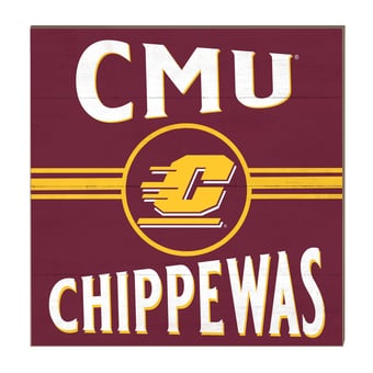 Cent. Michigan Chippewas 10'' x 10'' Retro Team Sign