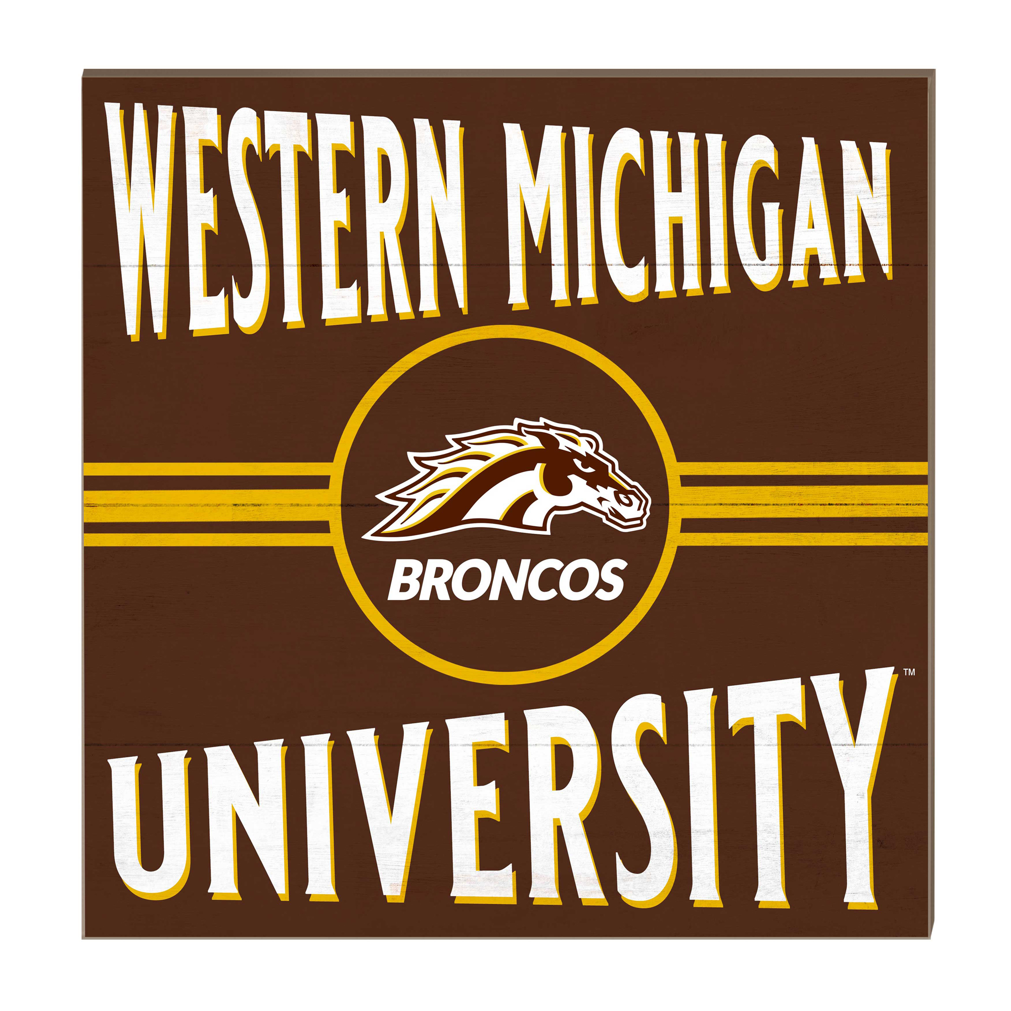 Western Michigan Broncos 10'' x 10'' Retro Team Sign