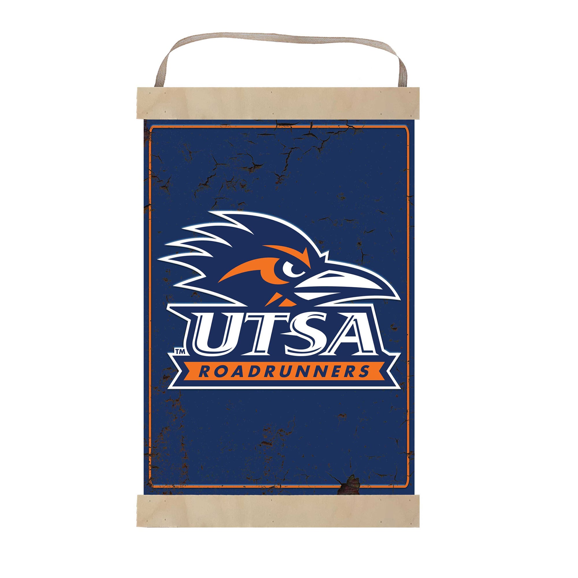 UTSA Roadrunners 12'' x 20'' Faux Rust Banner Sign