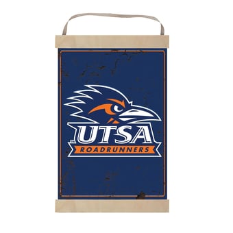 UTSA Roadrunners 12'' x 20'' Faux Rust Banner Sign
