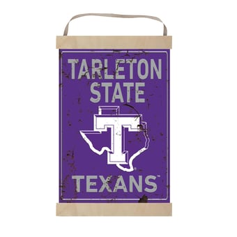 Tarleton State Texans 12'' x 20'' Faux Rust Banner Sign