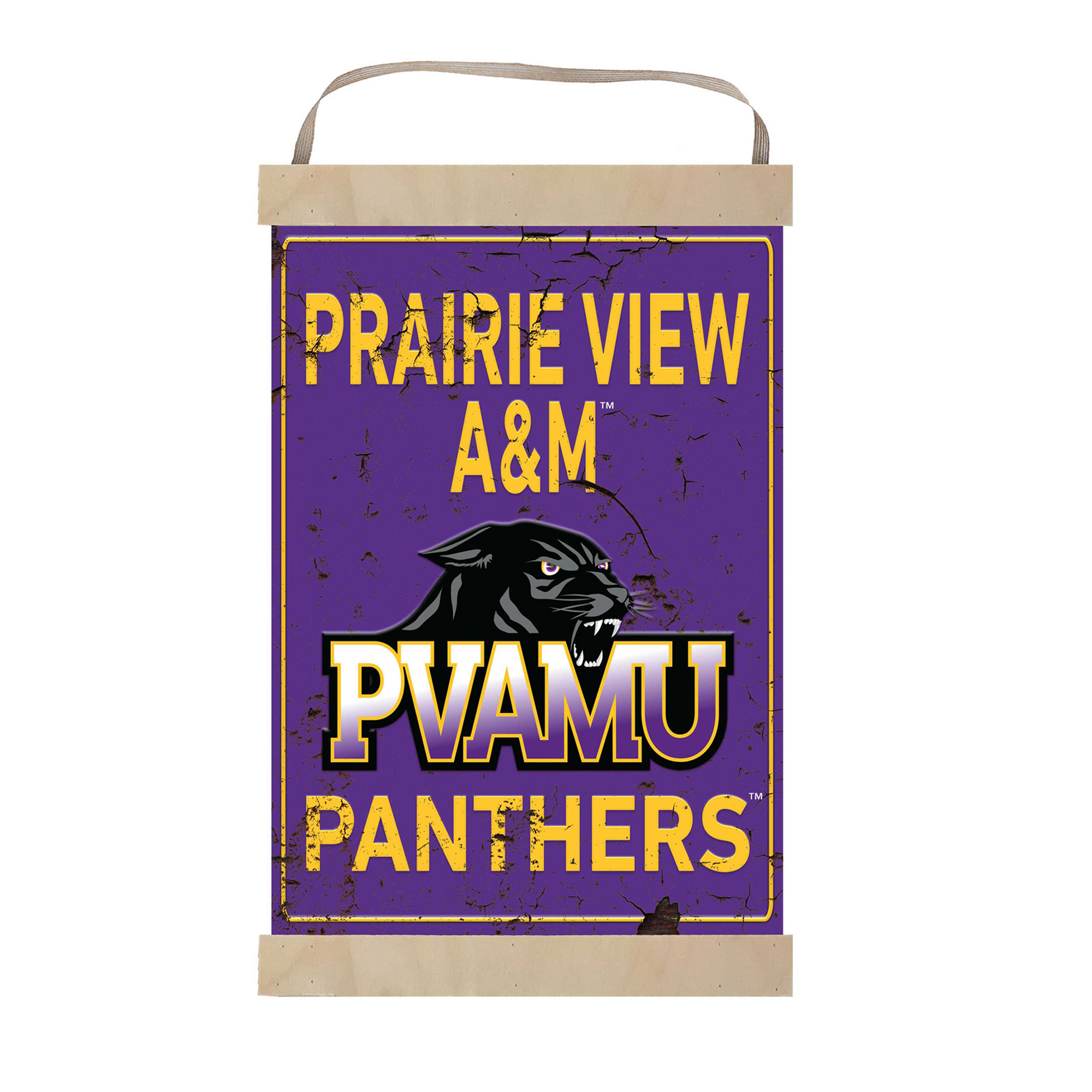 Prairie View A&M Panthers 12'' x 20'' Faux Rust Banner Sign