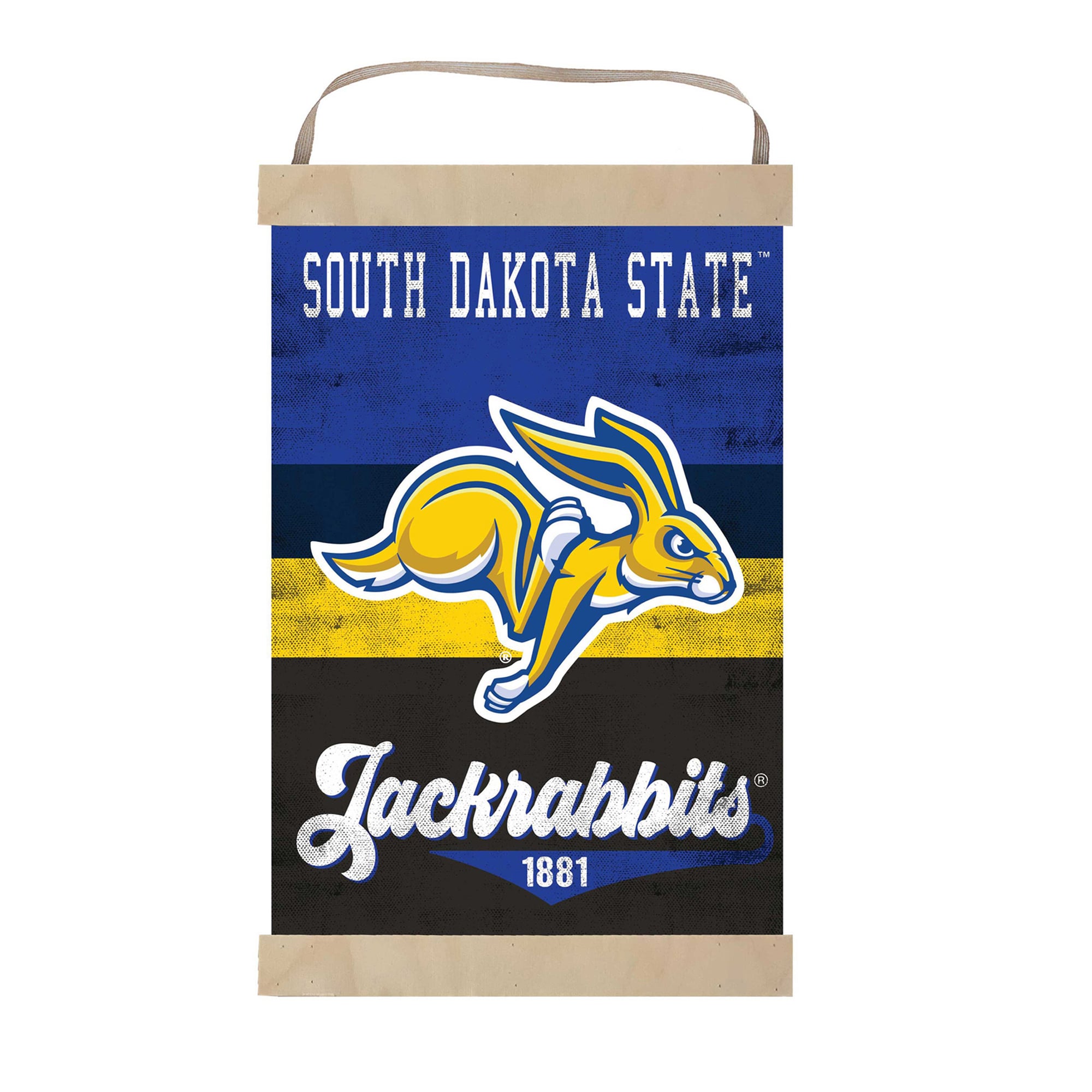 South Dakota State Jackrabbits 12'' x 20'' Retro Logo Banner Sign