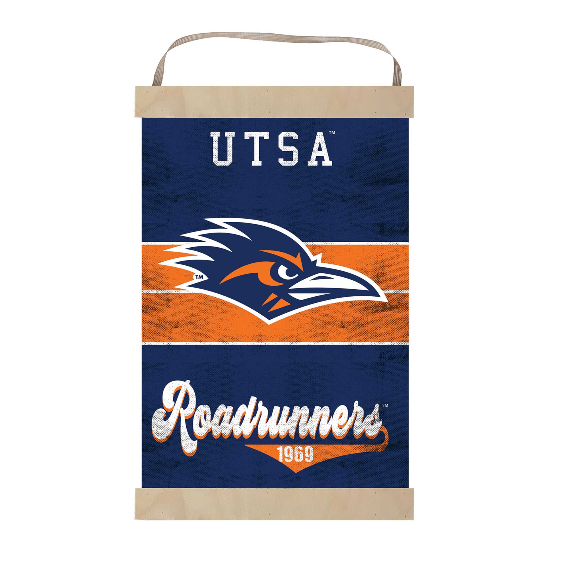 UTSA Roadrunners 12'' x 20'' Retro Logo Banner Sign