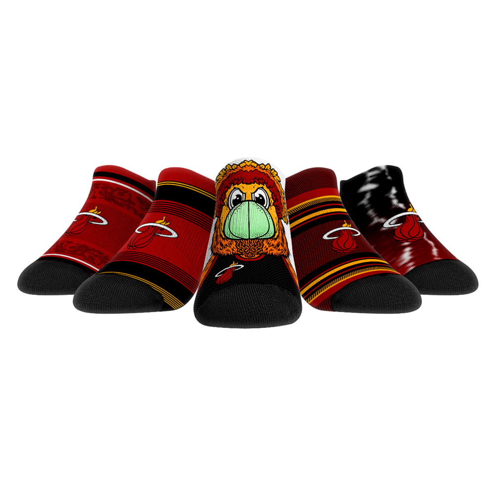 Unisex Rock Em Miami Heat Super Fan 5-Pack Low-Cut Socks