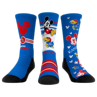 Unisex Rock Em   Kansas Jayhawks Disney Three-Pack Crew Socks