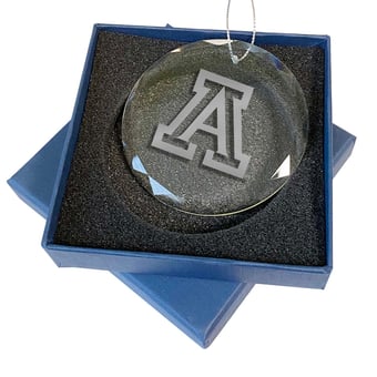 Arizona Wildcats 3.25'' Laser Engraved Glass Ornament