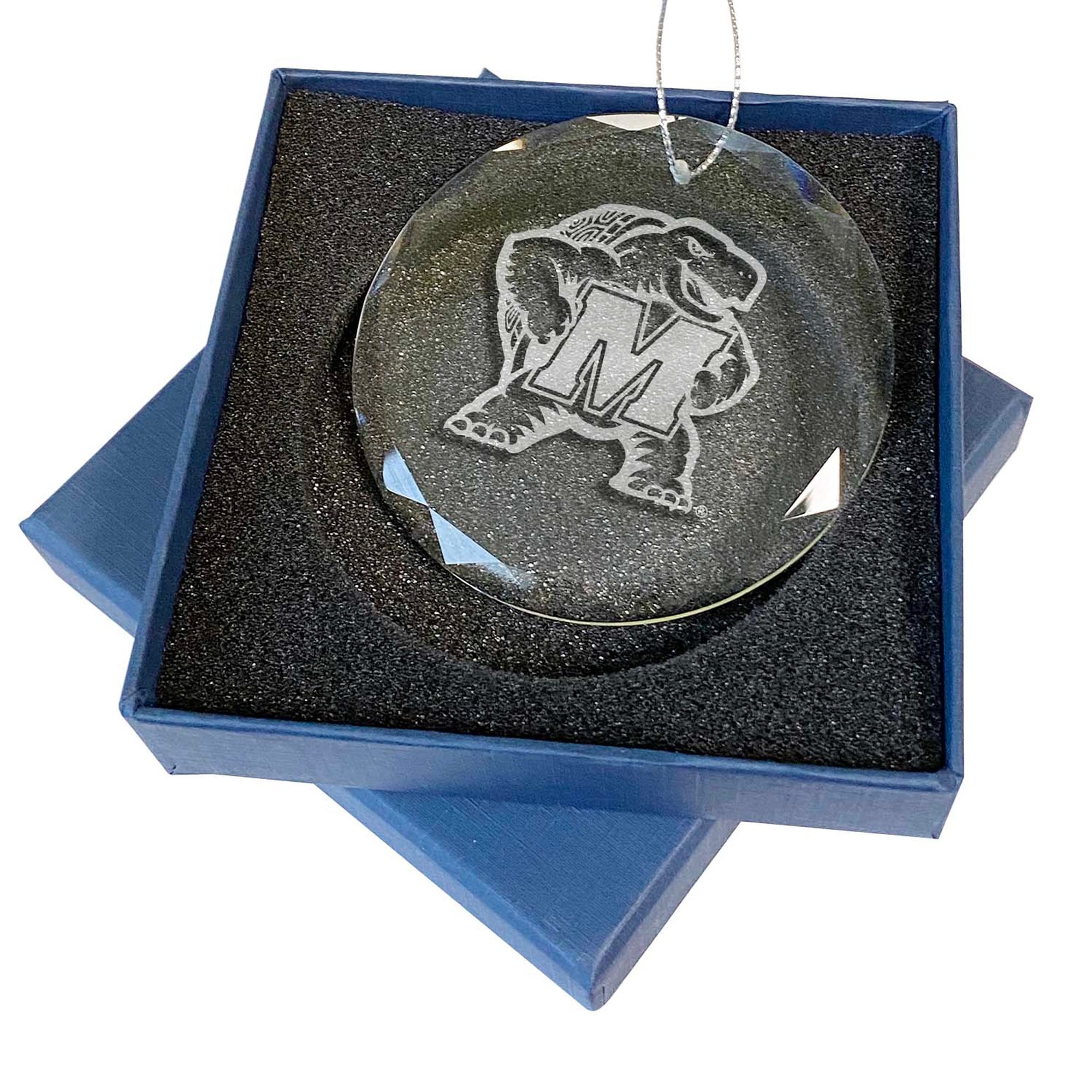 Maryland Terrapins 3.25'' Laser Engraved Glass Ornament