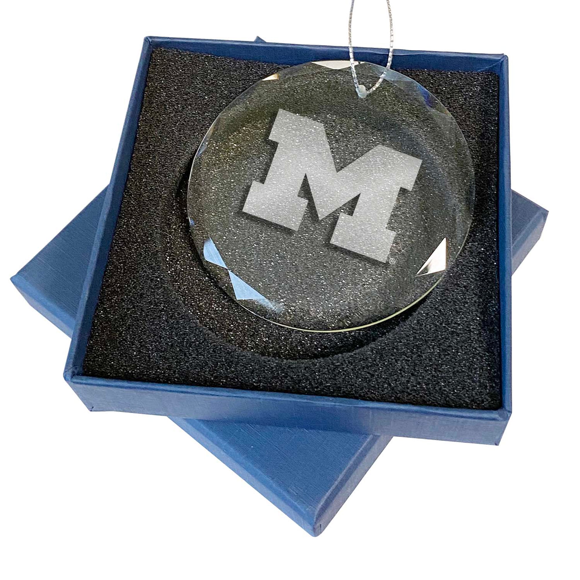 Michigan Wolverines 3.25'' Laser Engraved Glass Ornament