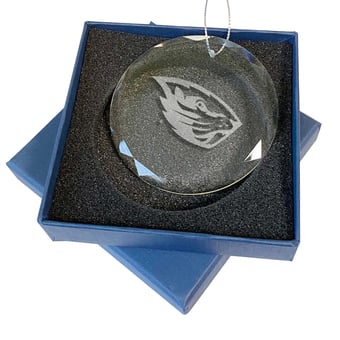 Oregon State Beavers 3.25'' Laser Engraved Glass Ornament