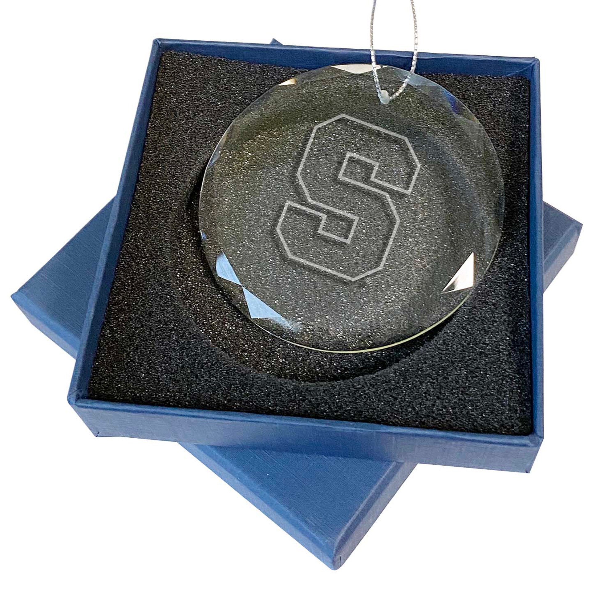 Syracuse Orange 3.25'' Laser Engraved Glass Ornament