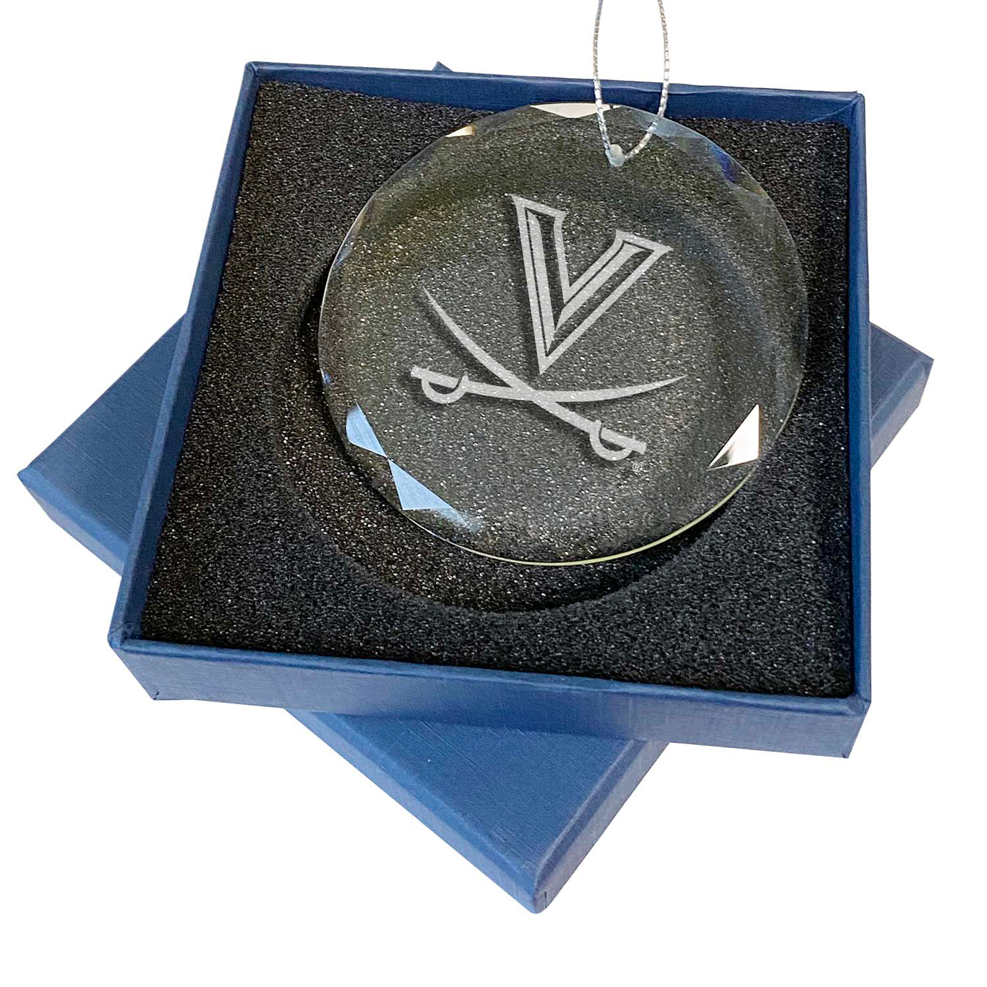Virginia Cavaliers 3.25'' Laser Engraved Glass Ornament
