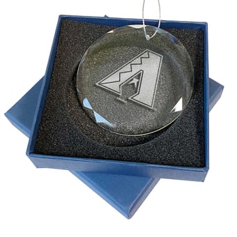 Arizona Diamondbacks 3.25'' Laser Engraved Glass Ornament