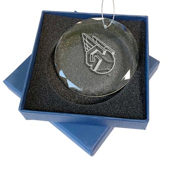 Cleveland Guardians 3.25'' Laser Engraved Glass Ornament