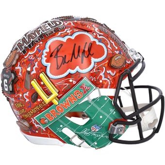 Baker Mayfield Cleveland Browns Autographed Helmet - Hand Painted by Artist Charles Fazzino