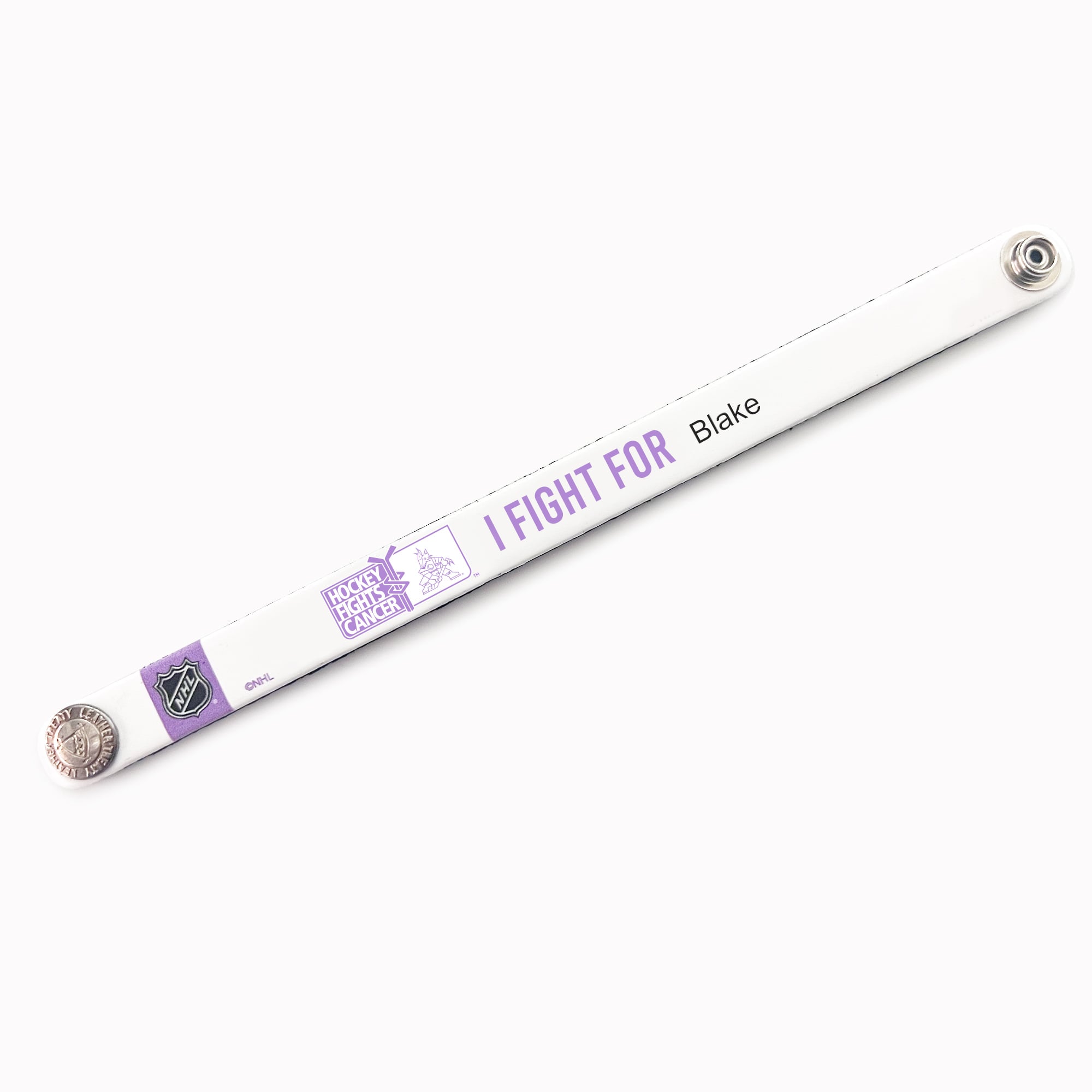 White Arizona Coyotes Hockey Fights Cancer Personalized Ribbon Keychain