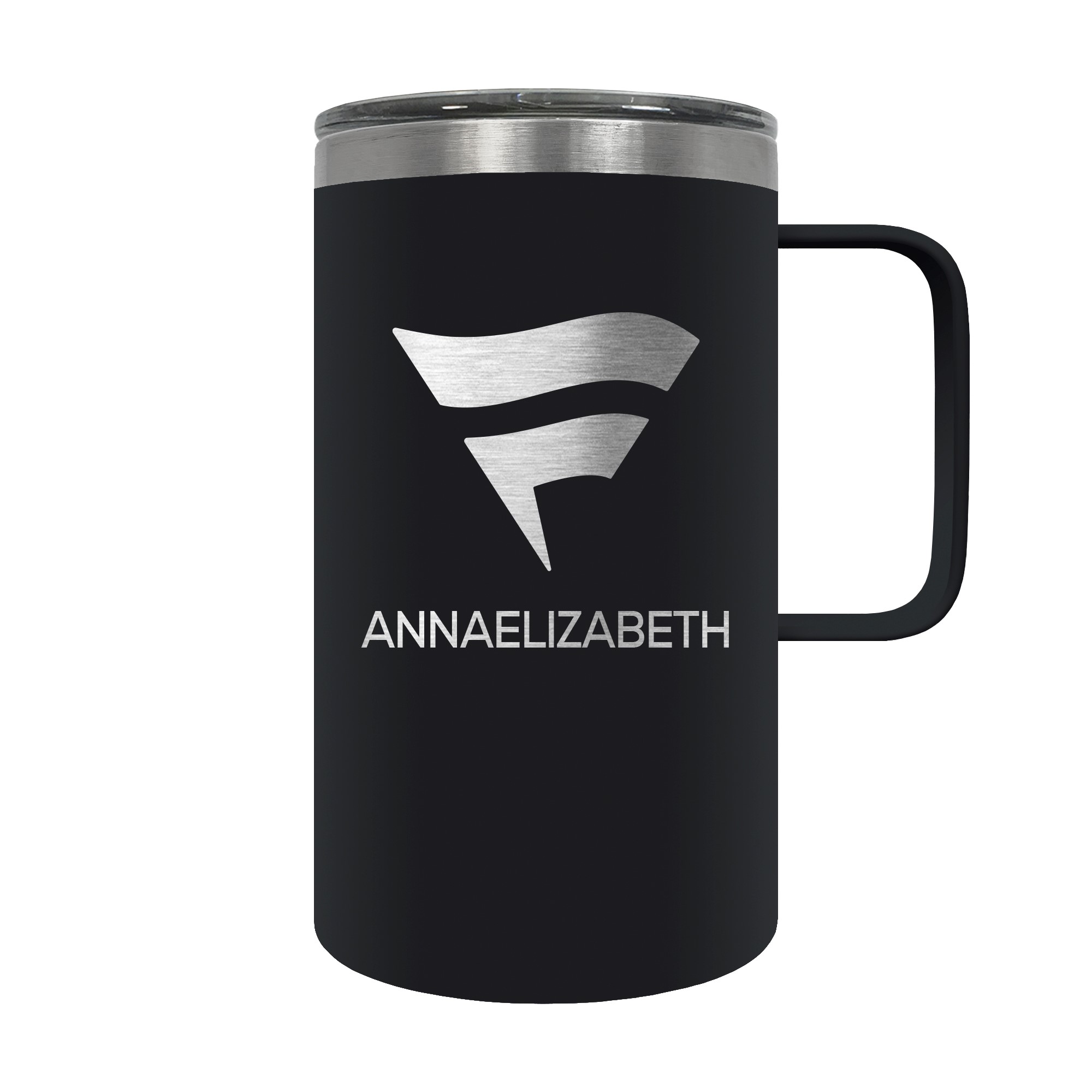 Black Fanatics Corporate 18oz. Personalized Hustle Travel Mug