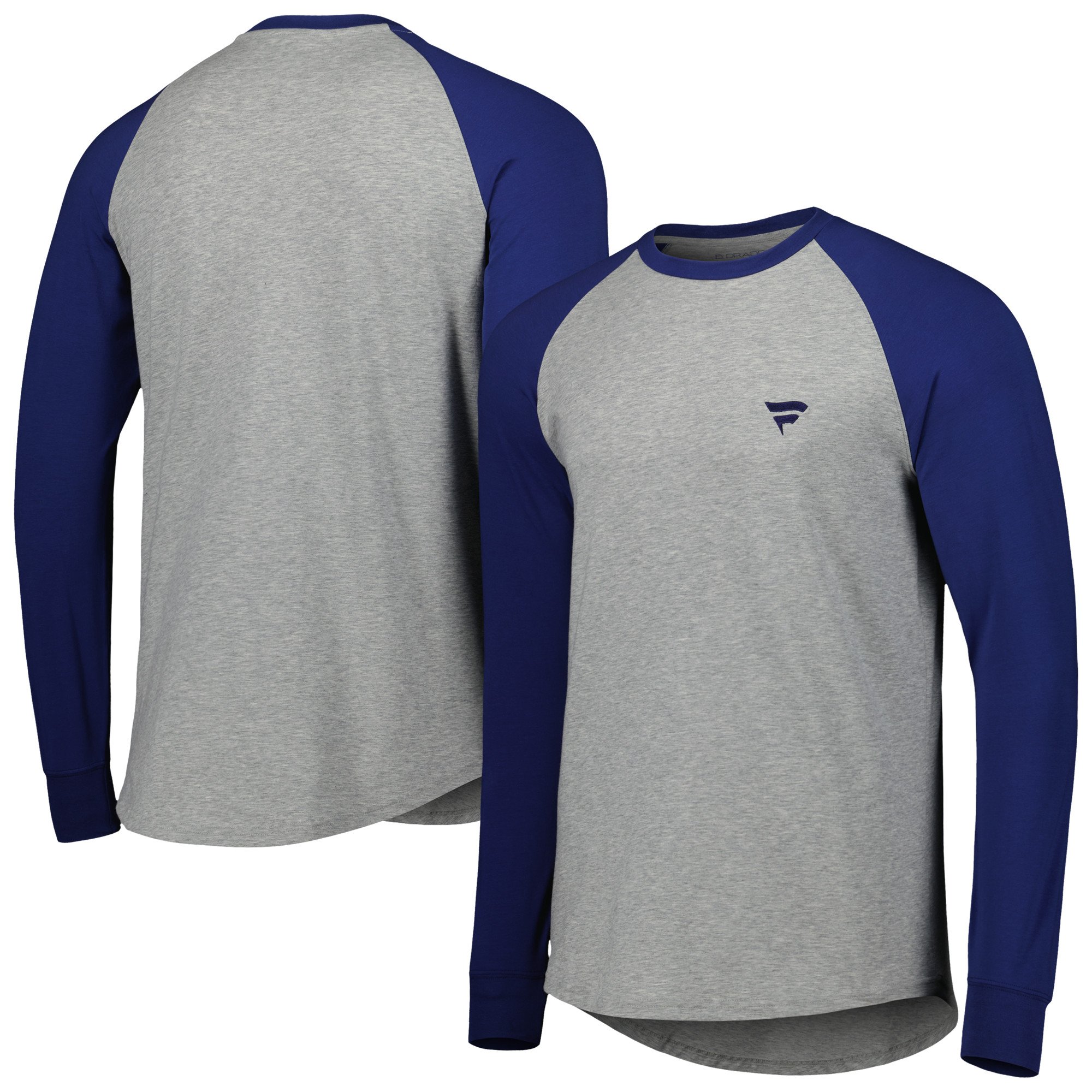 T-shirt a maniche lunghe raglan B. Draddy Royal/Heather Grey Corporate Say Hey Willie da uomo