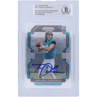 Trevor Lawrence Jacksonville Jaguars Autographed 2021 Panini Prizm #331 Beckett Fanatics Witnessed Authenticated Rookie Card