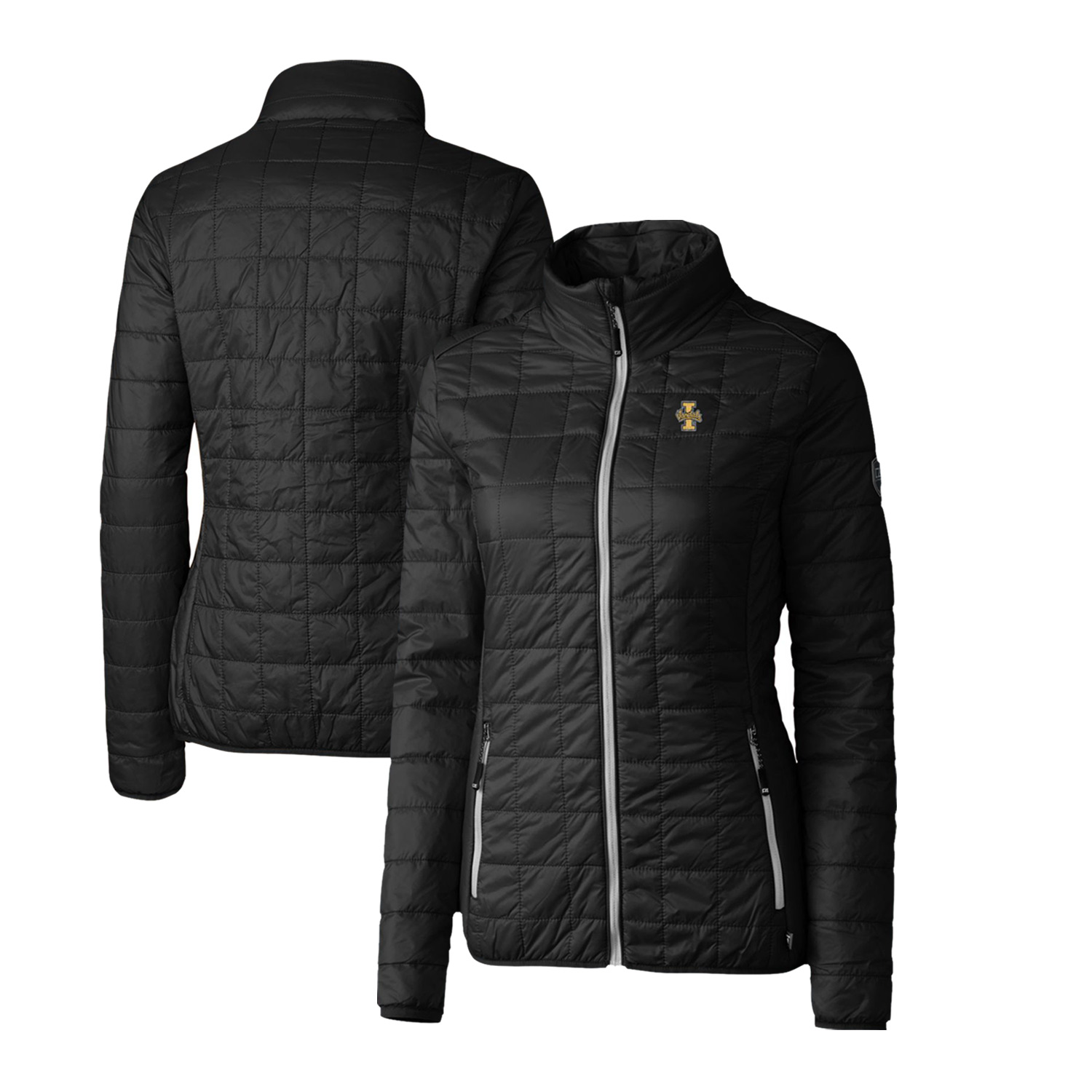 Women's Cutter & Buck Black Idaho Vandals Rainier Eco Insulated Puffer Full-Zip Jacket